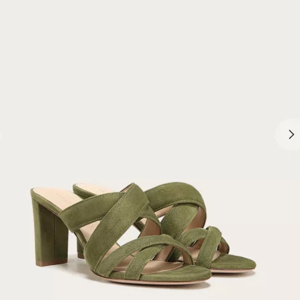 Veronica Beard Women's Green Suede Ginny Strappy Sandal  Size US 7 M Retail $350